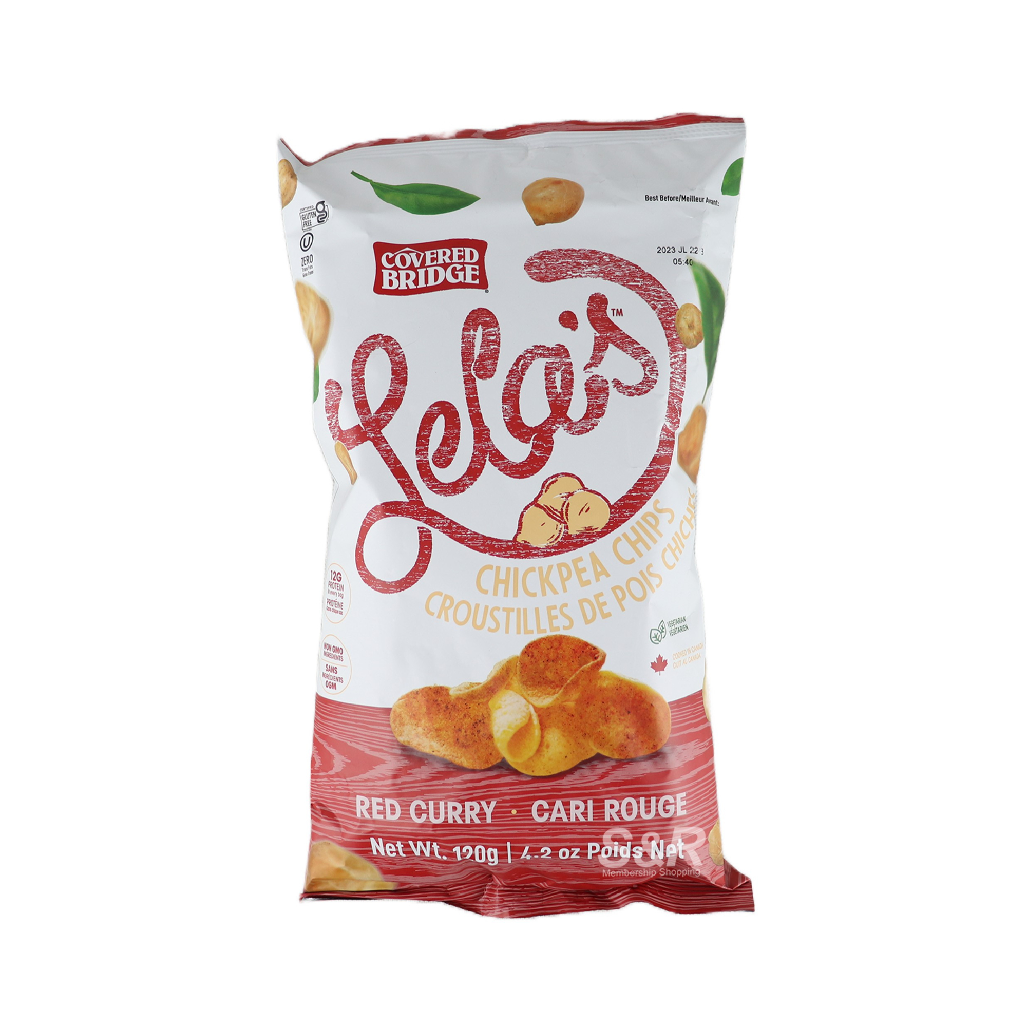 Covered Bridge Lela's Red Curry Chickpea Chips 120g Covered Bridge Lela's Red Curry Chickpea Chips 120g